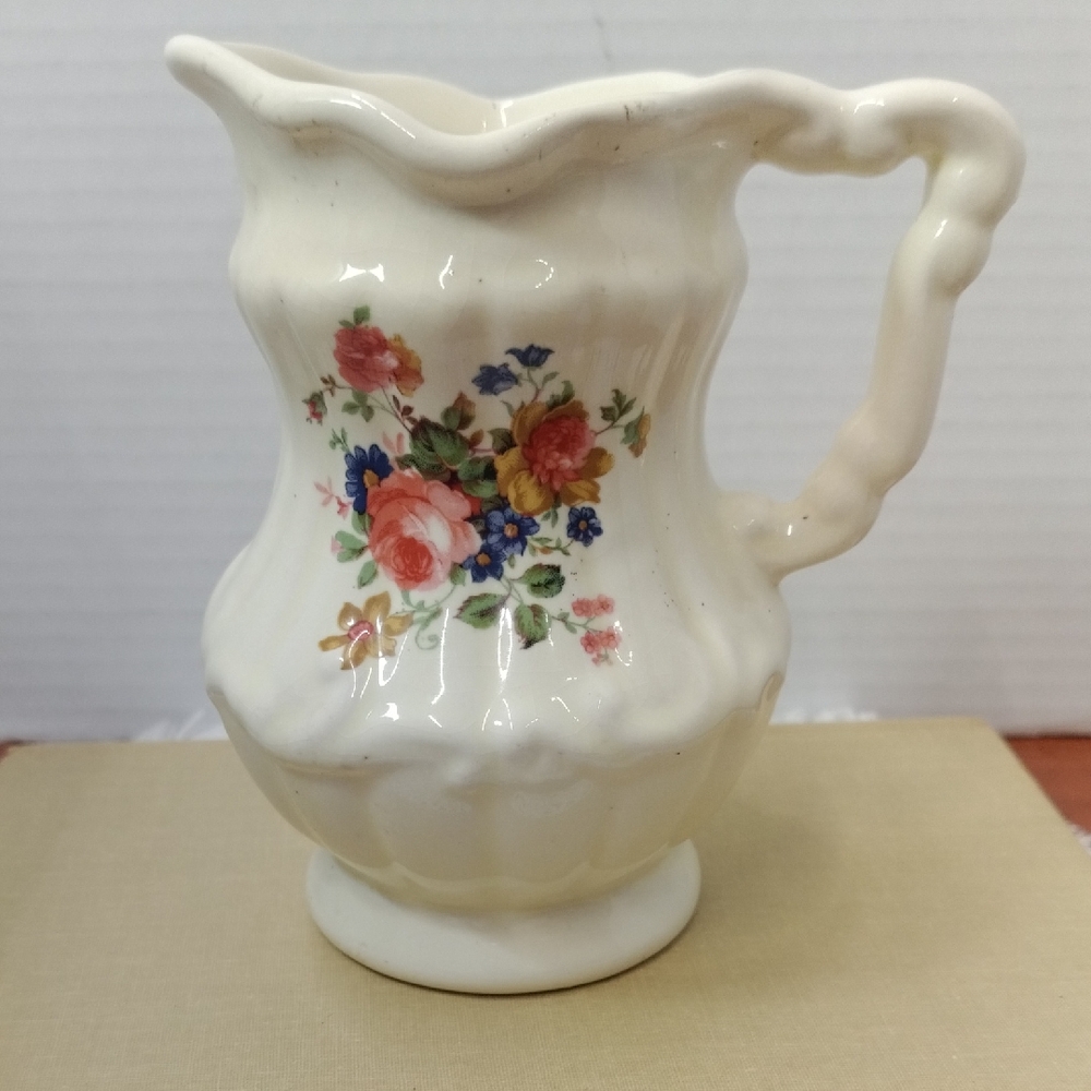 Athena Cream Floral Ceramic Pitcher